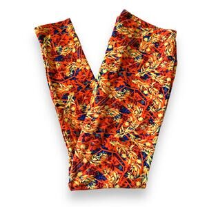 3/$20 Lularoe women's orange fall floral print legging SZ Tall & Curvy TC